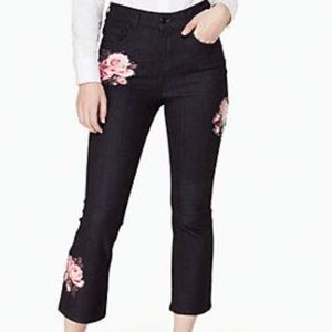 Kate Spade NWT rose kick crop flare jeans